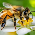 زنبور عسل روی شکوفه